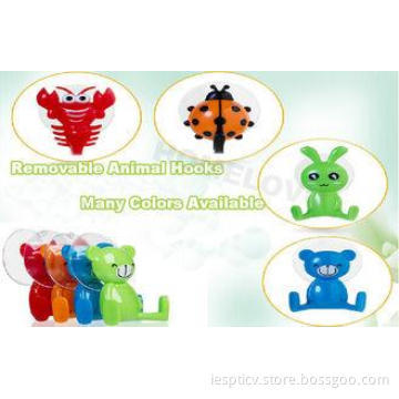 Kids Cute Animal Wall Hooks Plastic Bathroom Accessories Ec